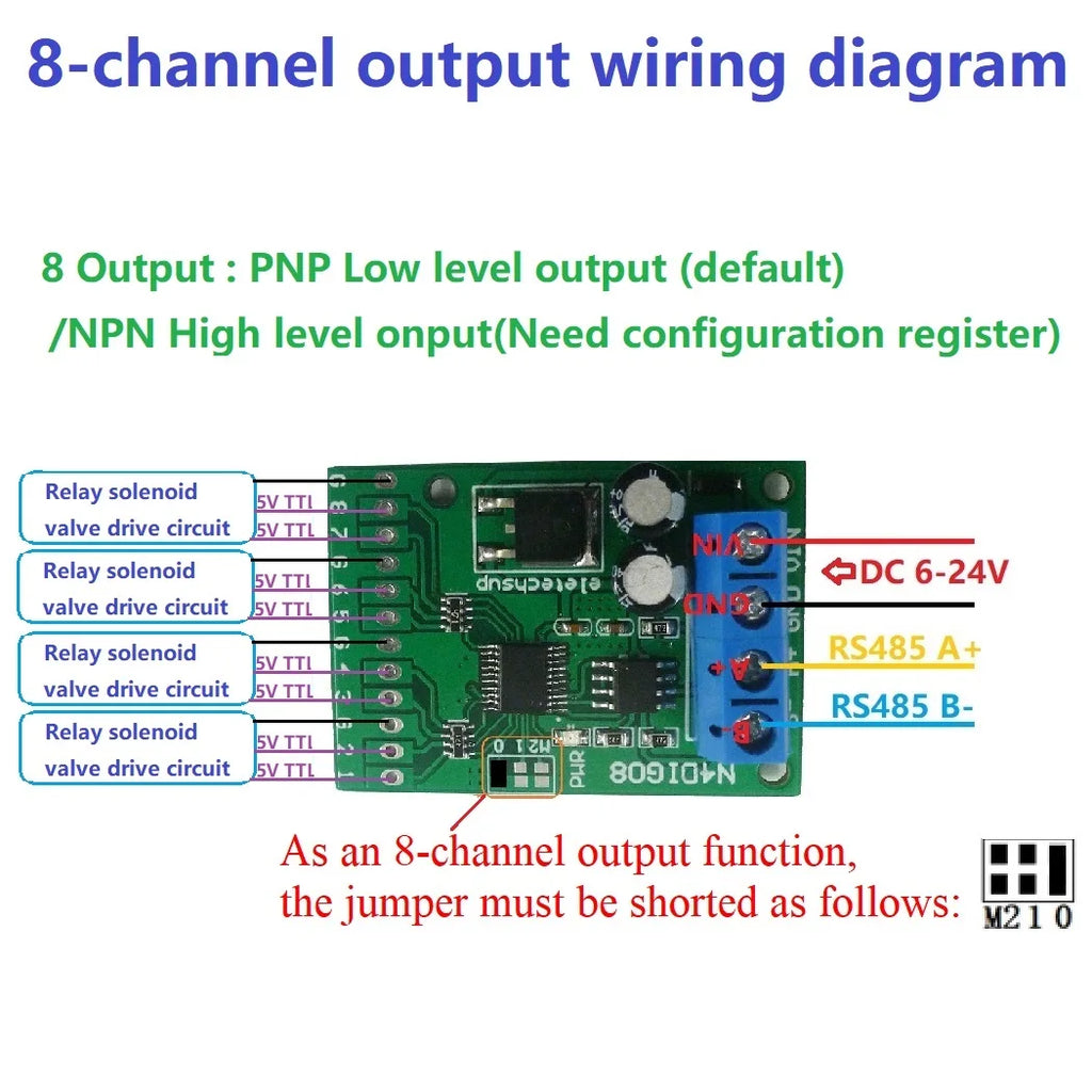 5PCS 3 in 1 8ch Input/Output Digital Switch TTL LvTTL CMOS RS485 IO Control Module Modbus Rtu Board For PLC Relay