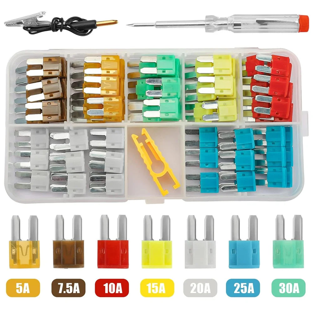 Micro2 Fuses Assortment Kit- 105 Pcs ATR APT Blade Car Fuses With Fuse Puller, Automotive Replacement Fuse For Car, Boat, RV