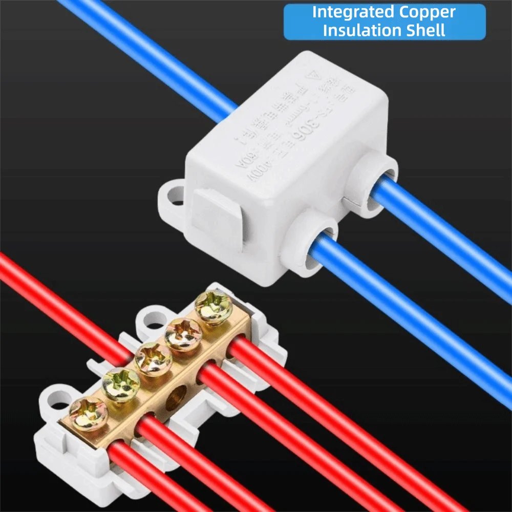 New Conductor Brass High Power Splitter Large Current Universal Quick Terminal Block Terminal Blocks Electrical