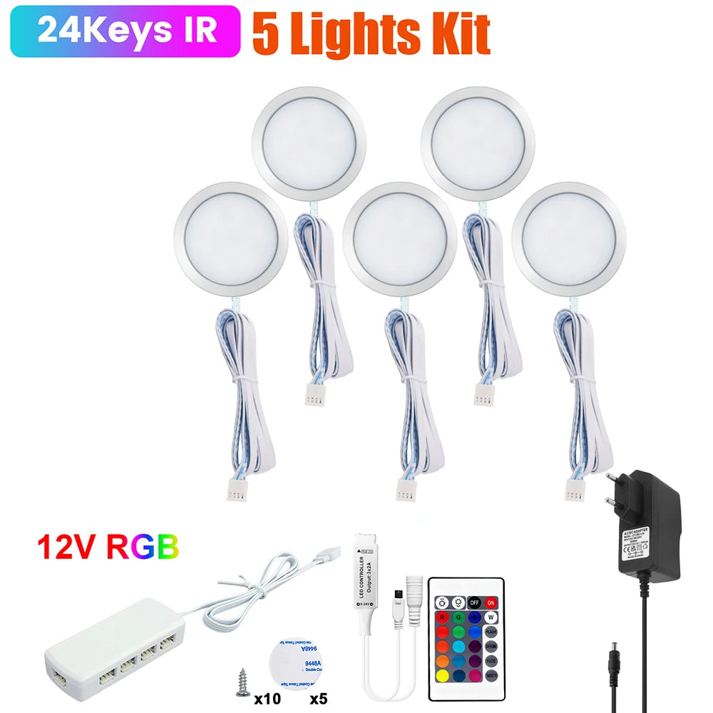 1 2 3 5 6 8 Lihgts RGB LED Cabinet Light 12V WiFi Bluetooth 24Key 44Key Remote Control Power Kit for Kitchen Wardrobe Lighting