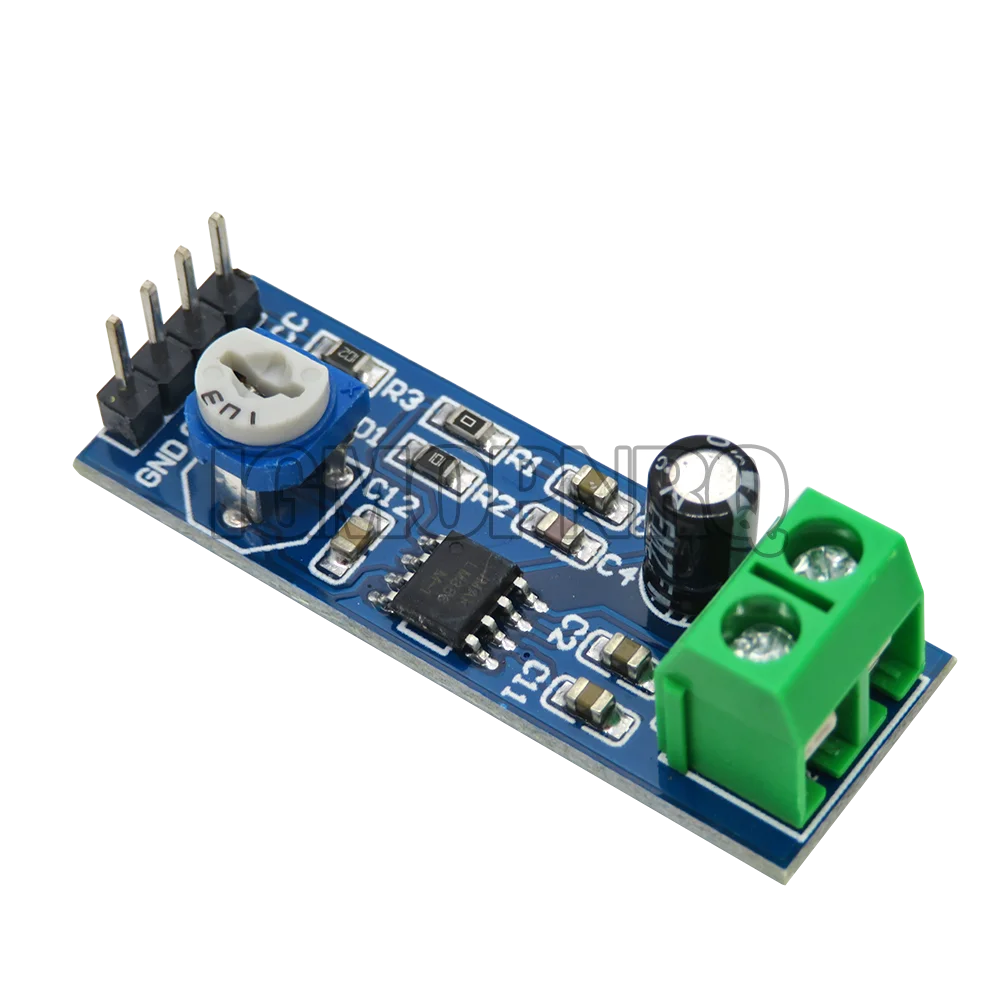 LM386 5V-12V Input Audio Power Amplifier Module 200 Times Gain Amplifier Board Mono Power Amplifier