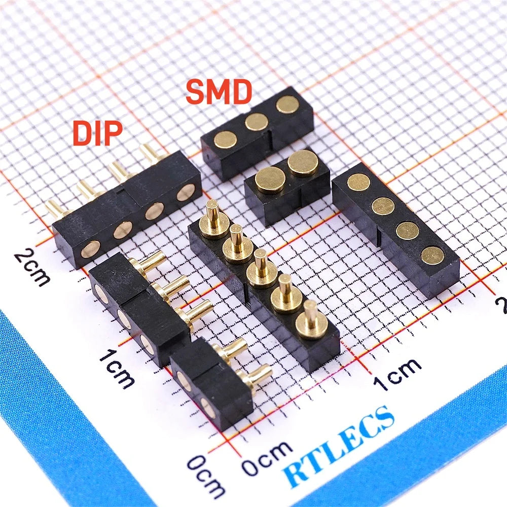 5 20Pcs Target Contact PAD Connector DIP 2.54 MM Grid 2 3 4 5 6 7 8 10 Position SMD Pogo Pin Header Strip Battery Power Charge