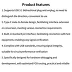 Type-c Male To Female Usb 3.1 Test Pcb Board Adapter Module 2.54mm Type C Connector Socket Data Line Wire Cable Transfer