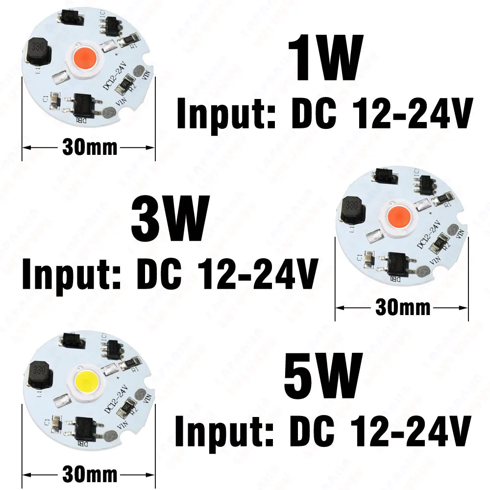 1W 3W 5W Driverless LED COB Chip White Red Green Blue Yellow Purple Full Spectrum 3-6V 8-12V 12-24V 1 3 5 W Watt Light Beads