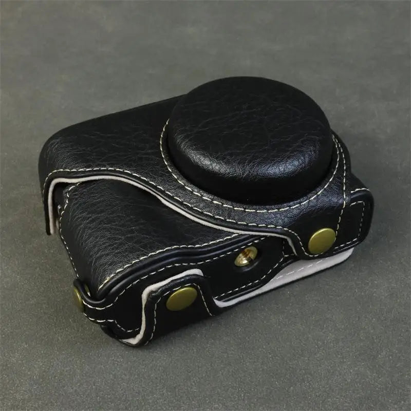 Handmade Leather Case for Panasonic Lumix TZ99 ZS99 Camera Carrying Bag with Adjustable Shoulder Strap