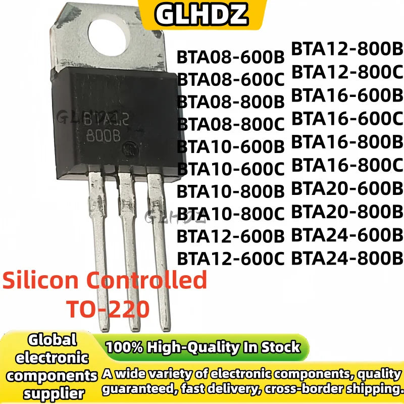 10-50pcs NEW BTA16-800C BTA08 600B 600C 800B 800C BTA10 BTA12 BTA16 BTA20 Silicon Controlled TO-220 IC Chip in Stock Wholesale