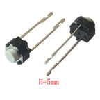30pcs/lot,6x6mm H=5/4.3mm,Middle 2Pin DIP Long Pin,Mini Push Button Switch,PCB Mounting Momentary Tact Switch Button White Head