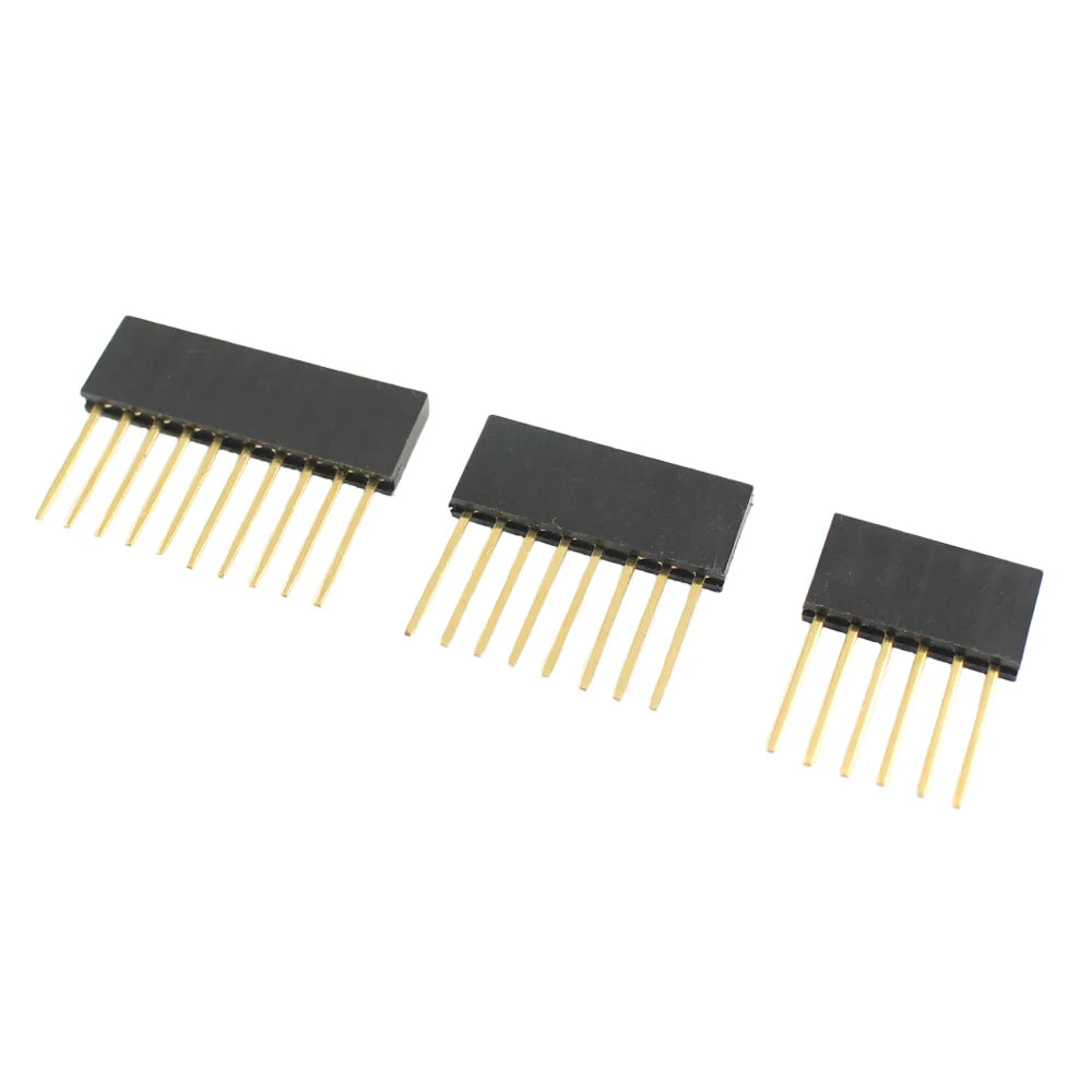10pcs 2.54mm Pitch PC104 4P 6P 8P 10P 4 6 8 10 Pin Long Single Row Straight Female Header Socket Connector For Arduino