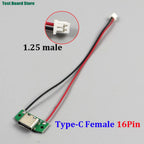 5/10Pcs Type C Female 16pin Connector with 1.25/2.0/2.54 Wire USB Male Plug Electric Terminals Welding DIY Charge Cable PCB Boar