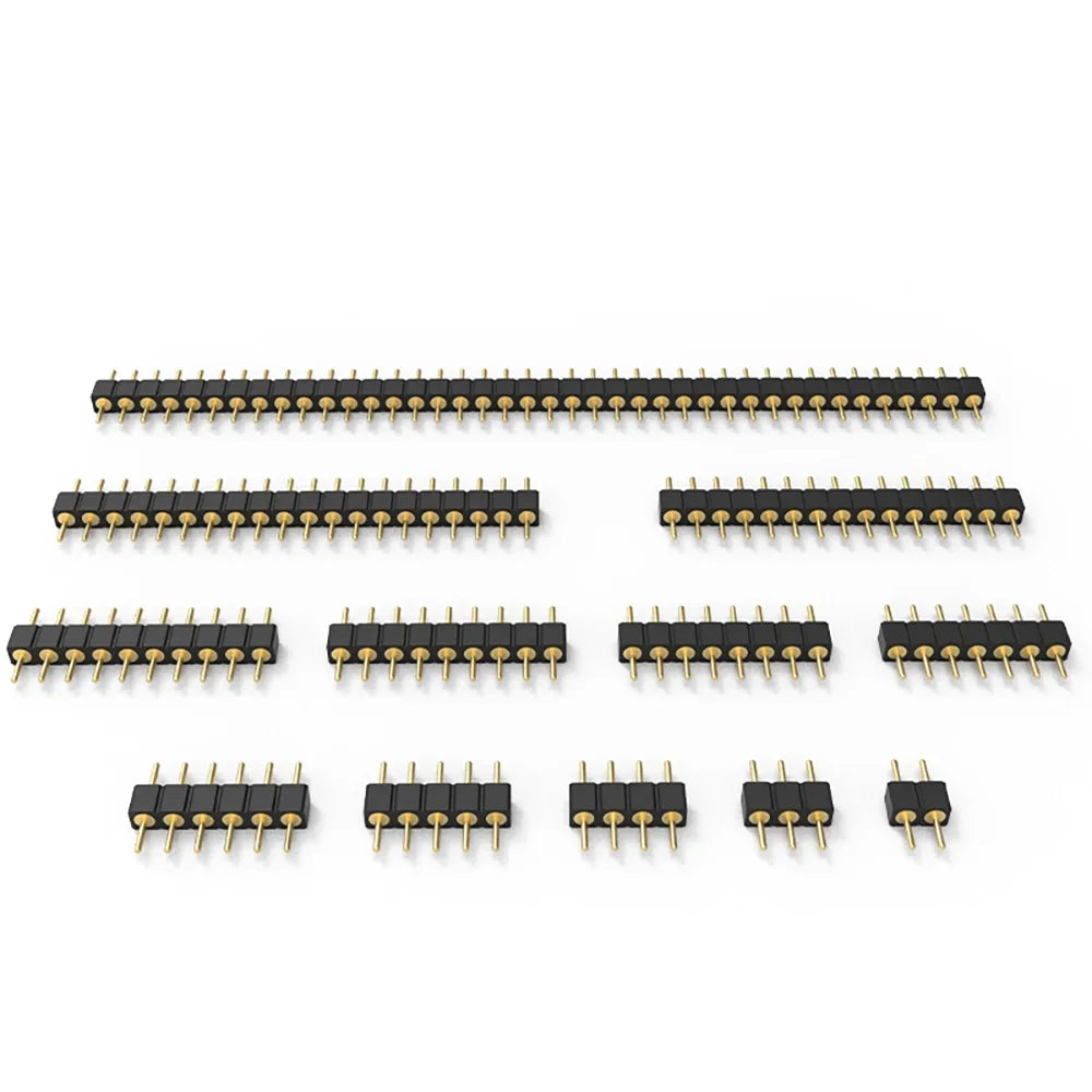 10pcs 1X40P 2.54mm 0.1" Round Hole L10/L11.96 Straight Gold Cuttable Arduino Raspberry pi Breadboard Connector Male Pin Header