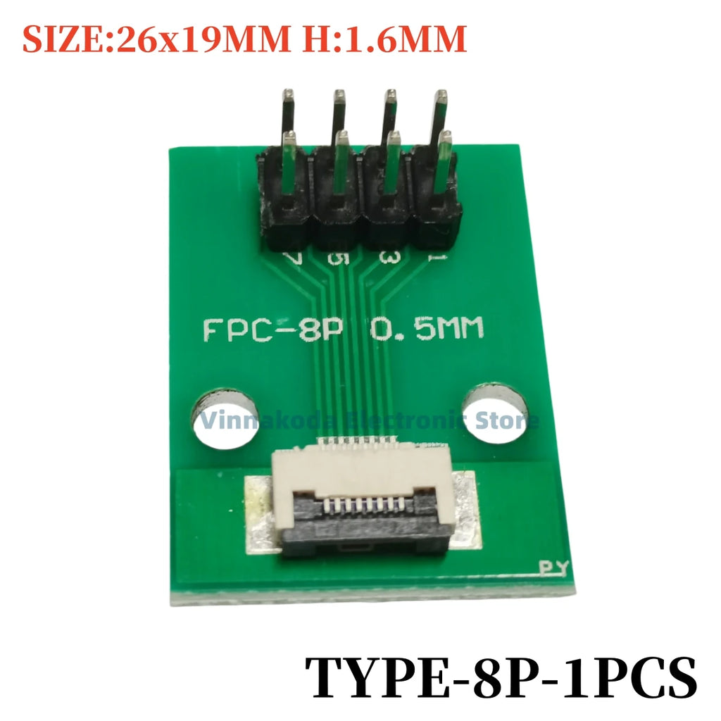 1PCS FFC/FPC Conversion Board 0.5mm Connector to 2.54MM Double Row Bent Pins 4/10/14/15/16/22/26/30/32/36/42/45/60/64/68/80/96P