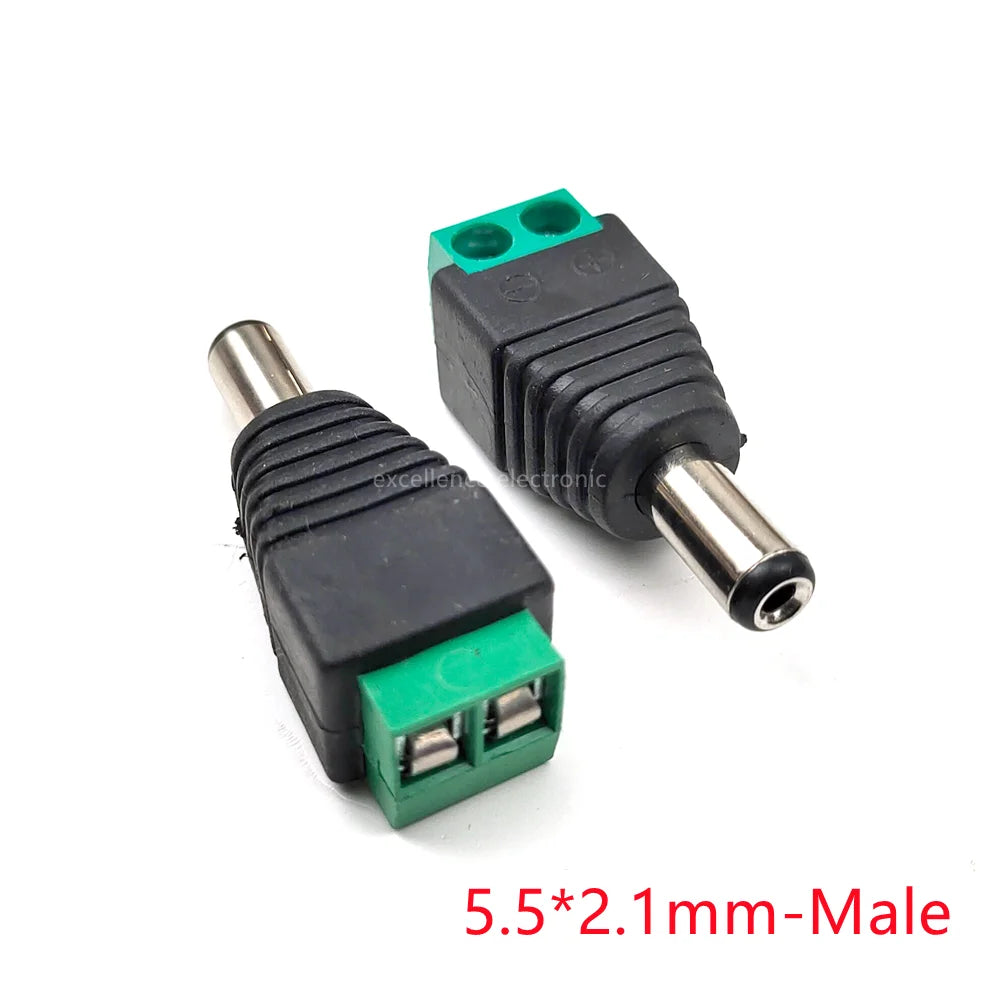 5/10Pcs Solderless DC Jack Plug Connector 3.5x1.35 5.5x2.1 5.5x2.5mm Male Female Adapter for LED Tape Surveillance Camera