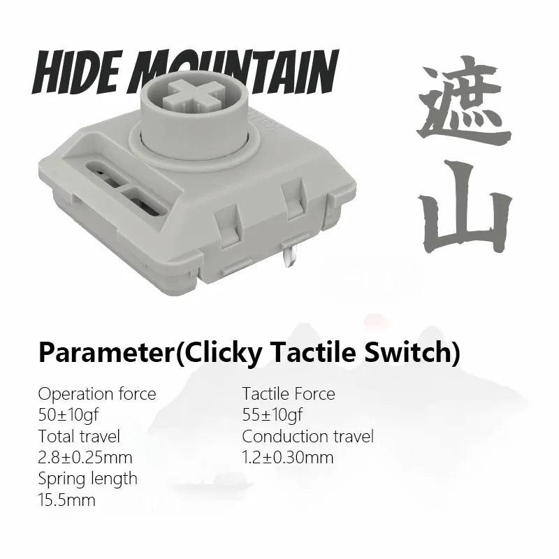 Kailh Full POM Mini Switch Low-profile Mechanical Keyboard Clicky Tactile Linear Hide Mountain Black Cloud White Rain 1353Hitbox
