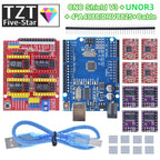 TZT CNC Shield V3 Engraving Machine 3D Printe+ 4pcs DRV8825 Or A4988 driver expansion board For arduino + UNOR3 with USB cable