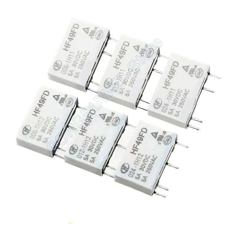 10PCS HF49FD Relays 5V 12V 24V DC HF49FD-005-1H11 HF49FD-012-1H11T HF49FD-024-1H12T F49FD-005 012 024 1H11 1H12 5A 100% Original