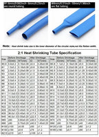 2:1 Times Shrink Heat Shrink Sleeve Tubes Set Thermoresistant Tube Wire Insulated Wiring, Red, Blue, Black Totaling 3 m