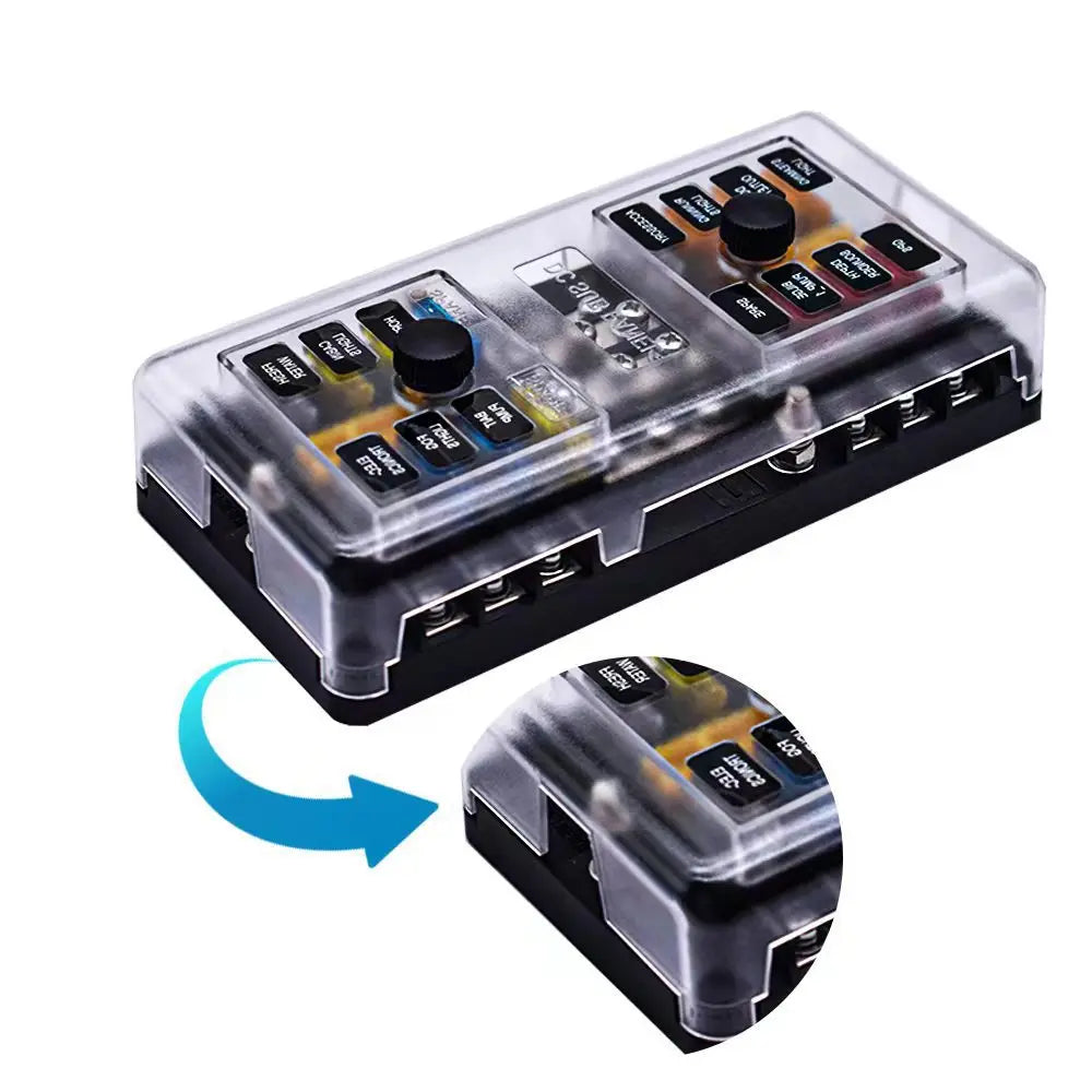 8 Way 12 Way 16 Way Blade Fuse Box 12V/24V Automotive Fuse Holder for Car Truck Boat