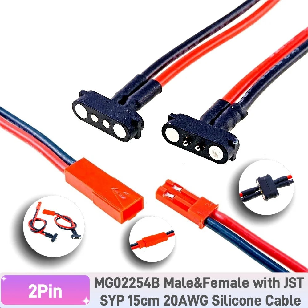 1/5 Pairs Magnetic Snap-on JR Servo Extension Cable for RC Drone Glider Airplane Models 60 CoresDIY Upgrate