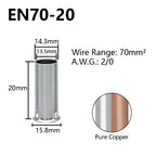 Pure Copper Non-Insulated Cord End Terminals Kit EN0508 EN1008 EN4009 Naked Wire Ferrules Crimp Terminals Wire Connector