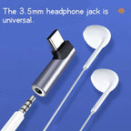 90 Degree Right Angle USB C to 3.5mm Audio Jack Adapter, Type-C Male to 3.5mm Female Headphone Aux Converter