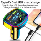 Car Charger Bluetooth 5.0 FM Transmitter Receiver Dual USB Car MP3 Player Adapter Auto Stereo Radio Handsfree Wireless Car Kit