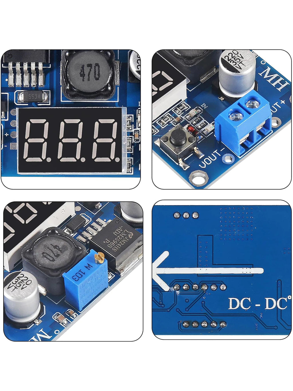 2pcs LM2596S LM2596 DC-DC Buck Converter Adjustable Step-Down Voltage Regulator Power Module 36V 24V 12V to 5V 2A Voltage