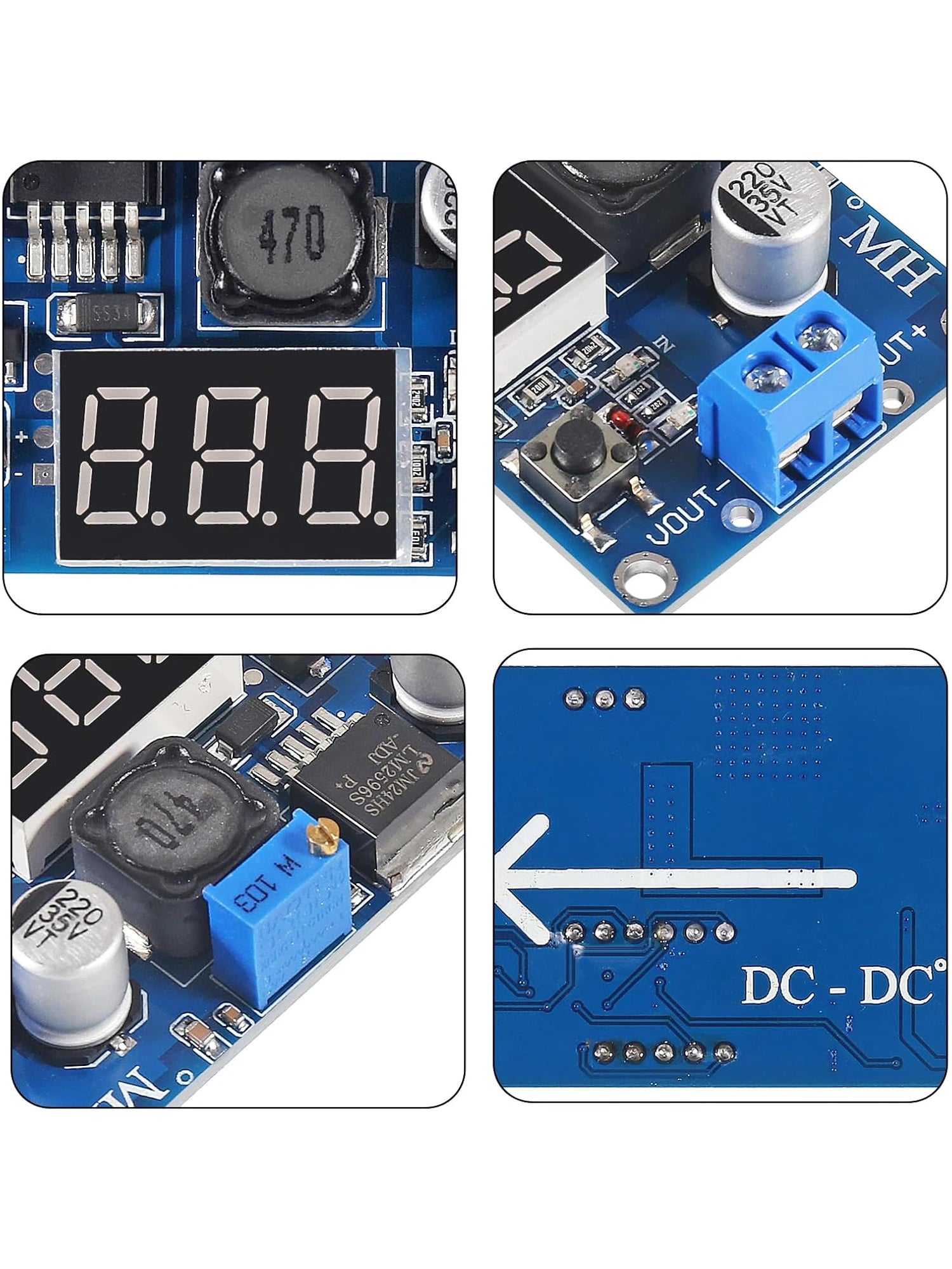 2pcs LM2596S LM2596 DC-DC Buck Converter Adjustable Step-Down Voltage Regulator Power Module 36V 24V 12V to 5V 2A Voltage