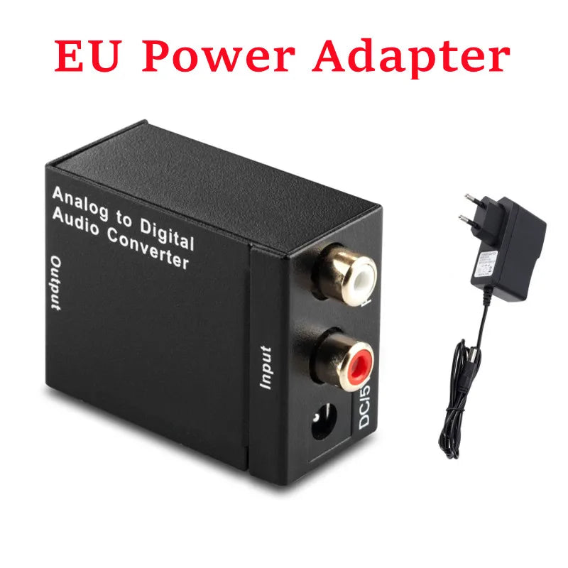 ADC Analog To Digital Audio Converter RCA to Optical Toslink Audio Adapter Analog Digital Fiber Toslink Coaxial Audio Converter