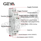 GEYA GRM8 Din Rail Electronic Latching Relay Memory Relay Impulse Relay SPDT 16A Step Relay AC230V OR AC/DC12-240V