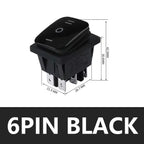 2pcs KCD4 Waterproof Rocker Switch 4 6 Pin Latching 16A 250VAC DPDT ON OFF ON 12V 220V Red Green LED Light Button Switch