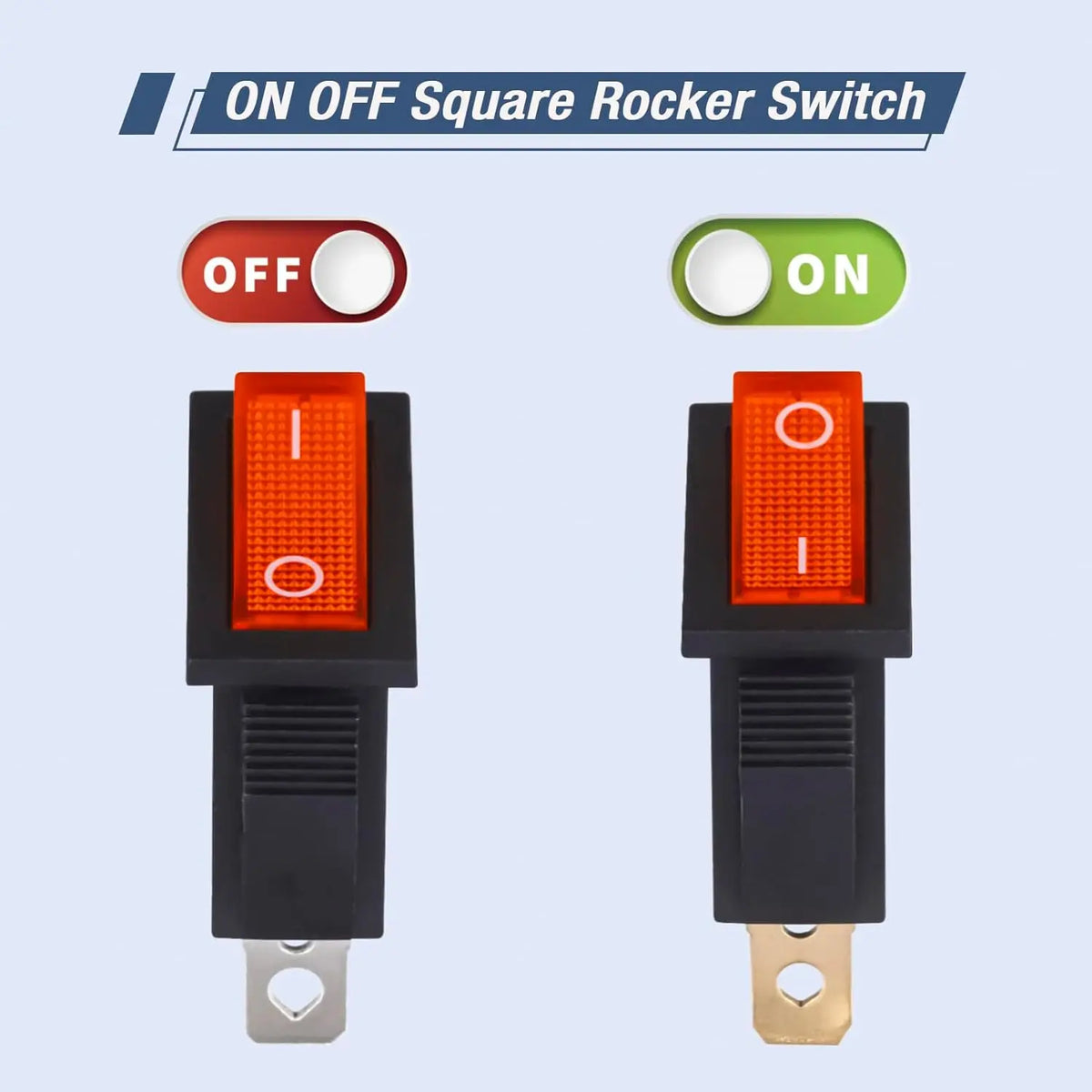 4/5pcs Rocker Switch Lighted KCD3 Rocker Switch On Off 3 Pin 2 Position Boat Rocker Switches 125V 250V AC SPST
