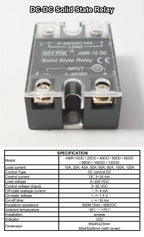 DC to DC Voltage Control Single Phase Solid State Relay 5V 12 Volt 30 Amp Power Supply SSR 220V Load 10A 25A 40A 60A 80A 100A