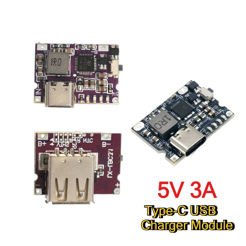 1PCS 5V 3A Power Charging and Discharging Integrated Module TYPE-C USB Lithium LiPo Battery Charger Board DIY