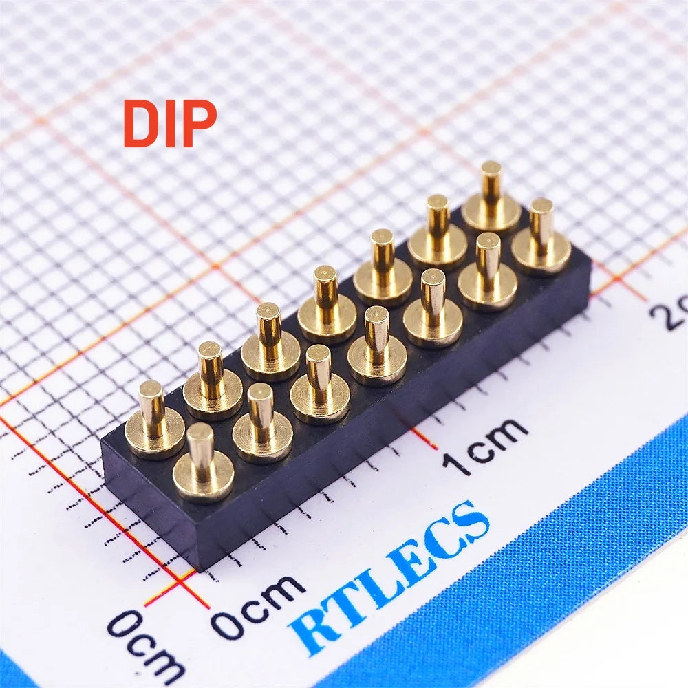 5Pcs Target PAD Connector 2.54 Grid 4 6 8 10 12 14 16 20 Pole Female Spring Pogo Pin Header Socket Power Charge DIP SMD Dual Row