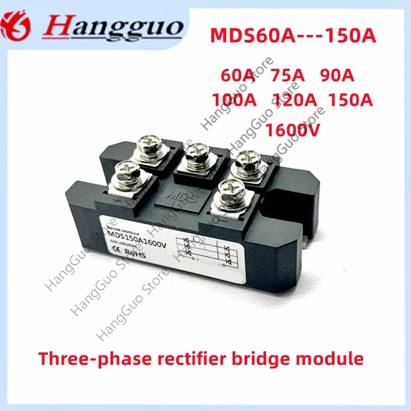 MDS60-16 60A 75A 90A 100A 120A 150A Three-phase Rectifier Module MDS100-16 AC/DC module 60A 1600V 3-Phase Diode Bridge Rectifier