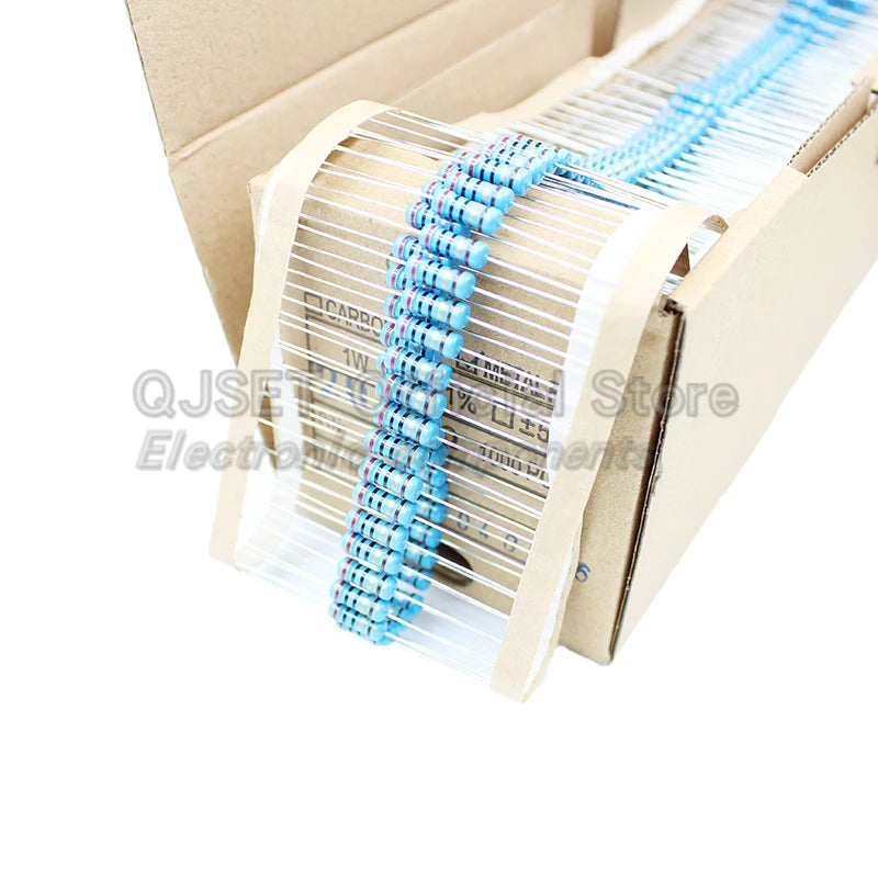 20pcs 1W Metal Film Resistors 1% 10 Ohm 47 100 200 220 470 510 Ohm 1K 4.7K 10K 22k 33k 47K 100k 200k 220k 510k 470k 910k 1M Ohms