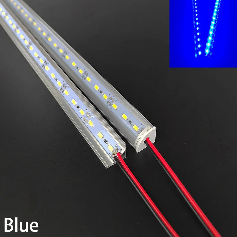 20 Inch 36 LEDs Red Green Blue LED Light Bar DC12V U/V-Shaped Flat Aluminum Channel Rigid Strip for Indoor Lighting