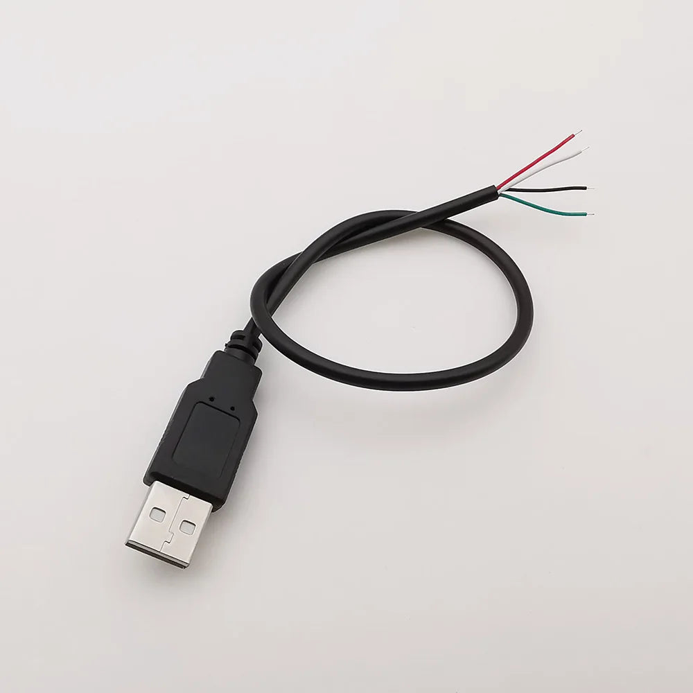 5V USB 2.0 A Female Male Power Supply Cable Connector 2Pin 4Pin Wire Charge Extension Cable Adapter Welding Line DIY 0.3m 1m 2m