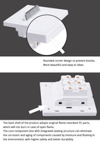 146 13a Reset Toggle Tempered Glass 2Gang UK Socket Switch Combination Panel Power Socket Office Hotel Home Villa Decoration