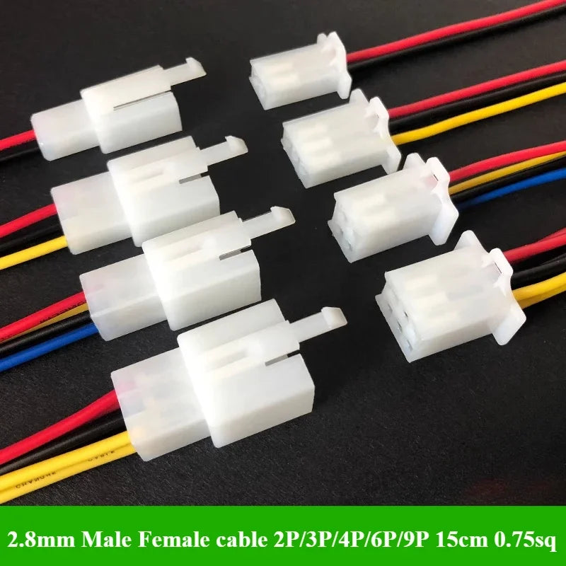 2.8mm 2/3/4/6/9 pin Automotive Quick connection Electrical wire connector Male Female cable terminal plug Kits Motorcycle