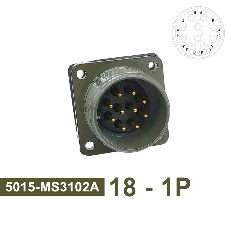 MS3102A MIL-C 5015 Military Specification Connector 18S-12 18S-8 18S-1 Plug&Socket MS3106A MS3108A MIL STD Circular Connectors