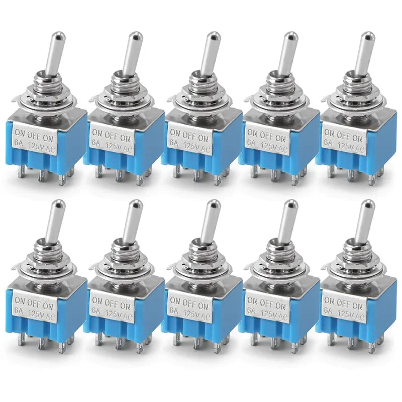 10PCS Toggle Switches Mini 3Pin 6Pin ON-ON/ON-OFF-ON Power Button Switch Car MTS-102 MTS-103 MTS-202 MTS-203