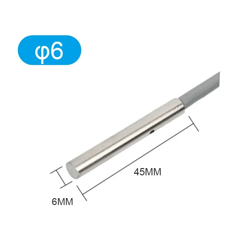 M3/M4/M5/M6 Micro Proximity Switch Three Wire Inductive Sensor with 2m Cable IP68 Waterproof NPN PNP NO NC Inductive Metal