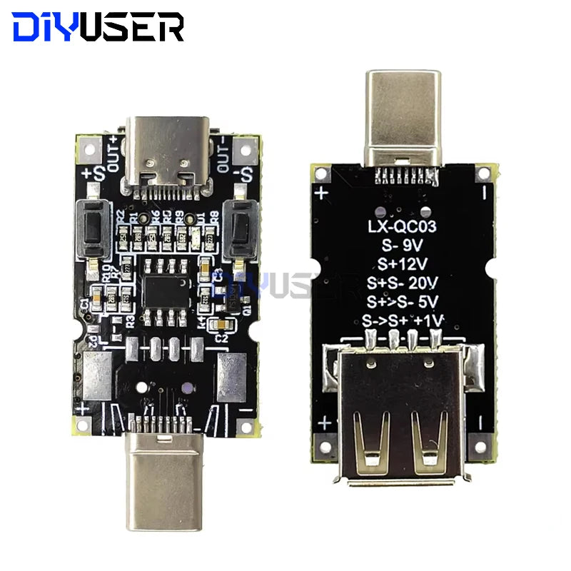 USB Type-C PD Trigger Module 100W 5A QC3.0 Adapter Cable 5V 9V 12V 15V 20V Output for Laptop Charger Power Supply DIY