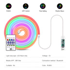 Smart Bluetooth Colorful RGB LED Strip Neon Light 1M 2M 3M 5M With 5V USB Remoter LED Dimmer Night Room Table Cabient Lamp Decor