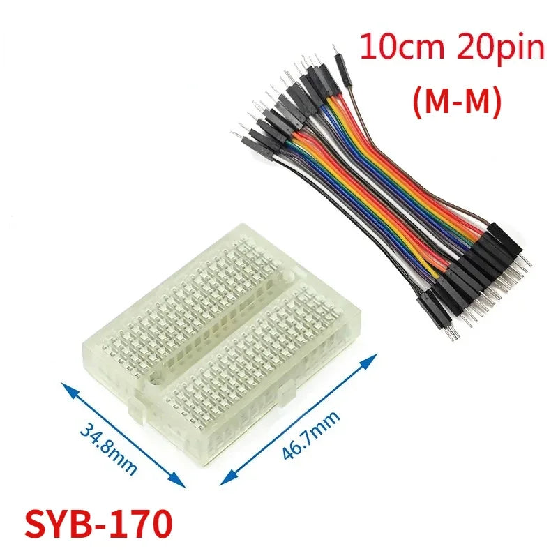 MB102 Breadboard Jumper Wire 400 Points PCB Bread Board Dupont Line Kit Male To Male/Female To Female/Male To Female 10/15/20cm
