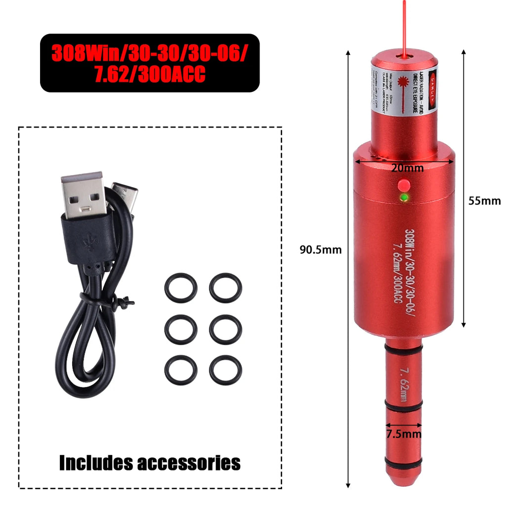 9mm 38SPL 22LR 12GA CAL177 7mm 6.5mm Training Bullet Bore Sight Voice Controlled Laser Dual-purpose for Training and Calibration