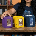 PU Window Collection Box Magnetic Closure Stain-resistant Trading Card Storage Box Moisture-proof with Lid Card Deck Box