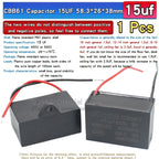 1pcs CBB61 Fan Starting Capacitor 450V 0.8/1/1.2/1.5/2/2.5/3/3.5/4/4.5/5/6/7/8/10/12/15/18/20UF Ceiling Fan Hood Motor Capacitor