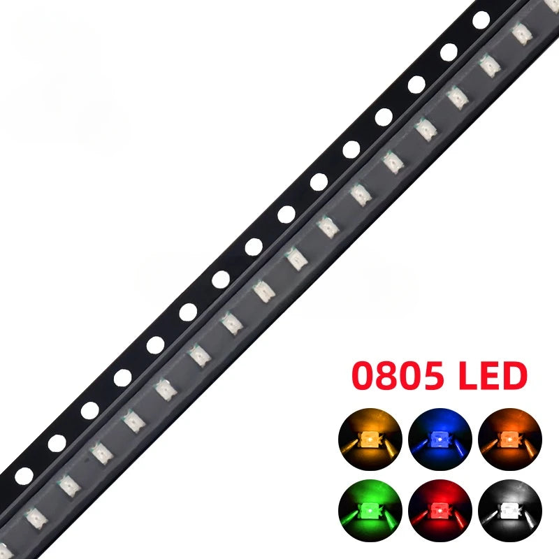 1200pcs SMD LED Sample Book 0402 0603 0805 1206 Red/Blue/Green/White/Yellow/Orange 24Values Light Emitting Diode Lamp Bead Kit